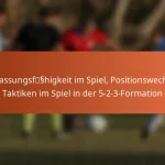 Anpassungsfähigkeit im Spiel, Positionswechsel, Taktiken im Spiel in der 5-2-3-Formation